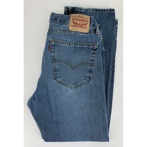 Levis 505 Jeans Mens 36x30 Blue Straight Leg Medium Wash Fade Denim Pants